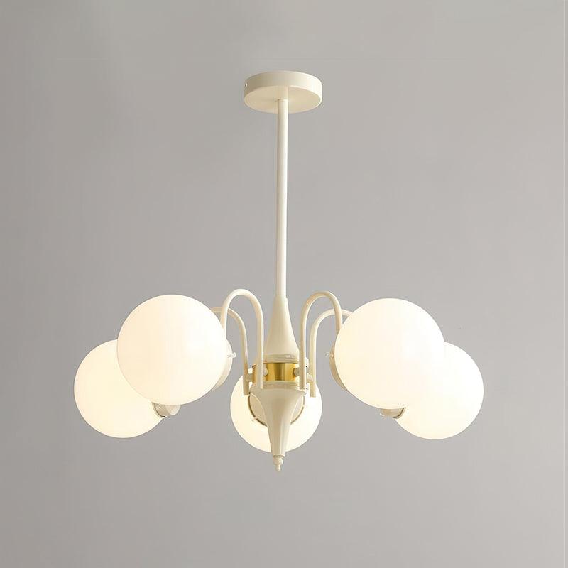 Elegant Cream Ball Chandelier with Adjustable Lighting & Modern Design