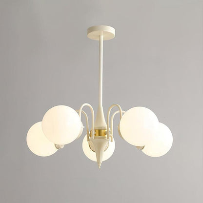 Elegant Cream Ball Chandelier with Adjustable Lighting & Modern Design