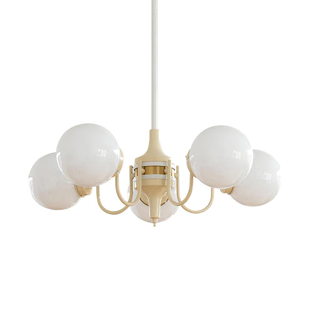Elegant Cream Ball Chandelier with Adjustable Lighting & Modern Design