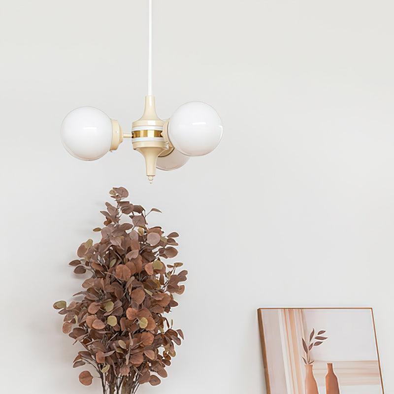 Elegant Cream Ball Chandelier with Adjustable Lighting & Modern Design