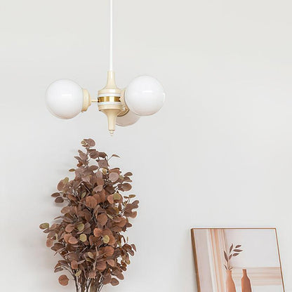 Elegant Cream Ball Chandelier with Adjustable Lighting & Modern Design