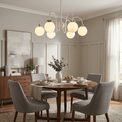 Elegant Cream Cherry Chandelier with Adjustable Brightness & Crystal A