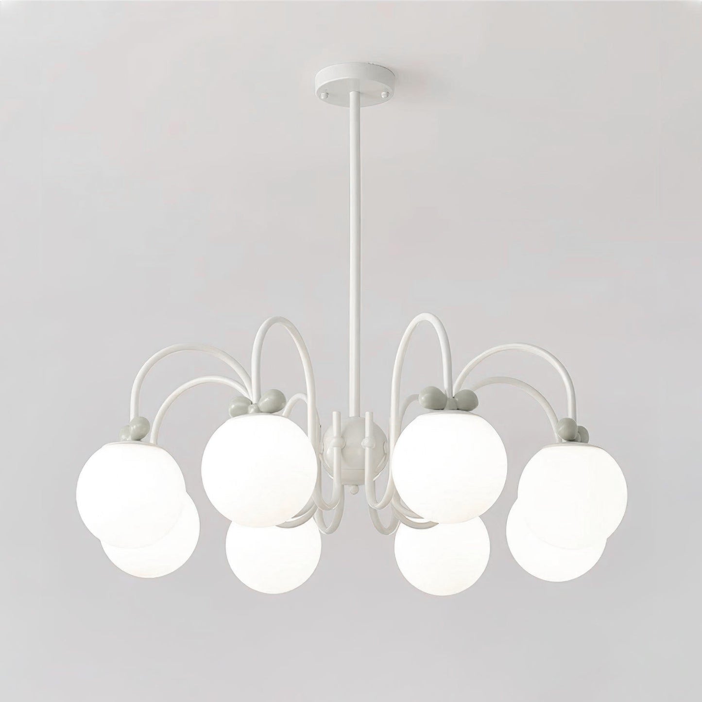 Elegant Cream Cherry Chandelier with Adjustable Brightness & Crystal A