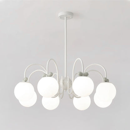 Elegant Cream Cherry Chandelier with Adjustable Brightness & Crystal A