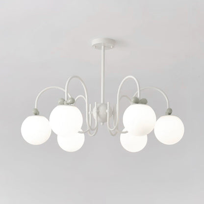 Elegant Cream Cherry Chandelier with Adjustable Brightness & Crystal A