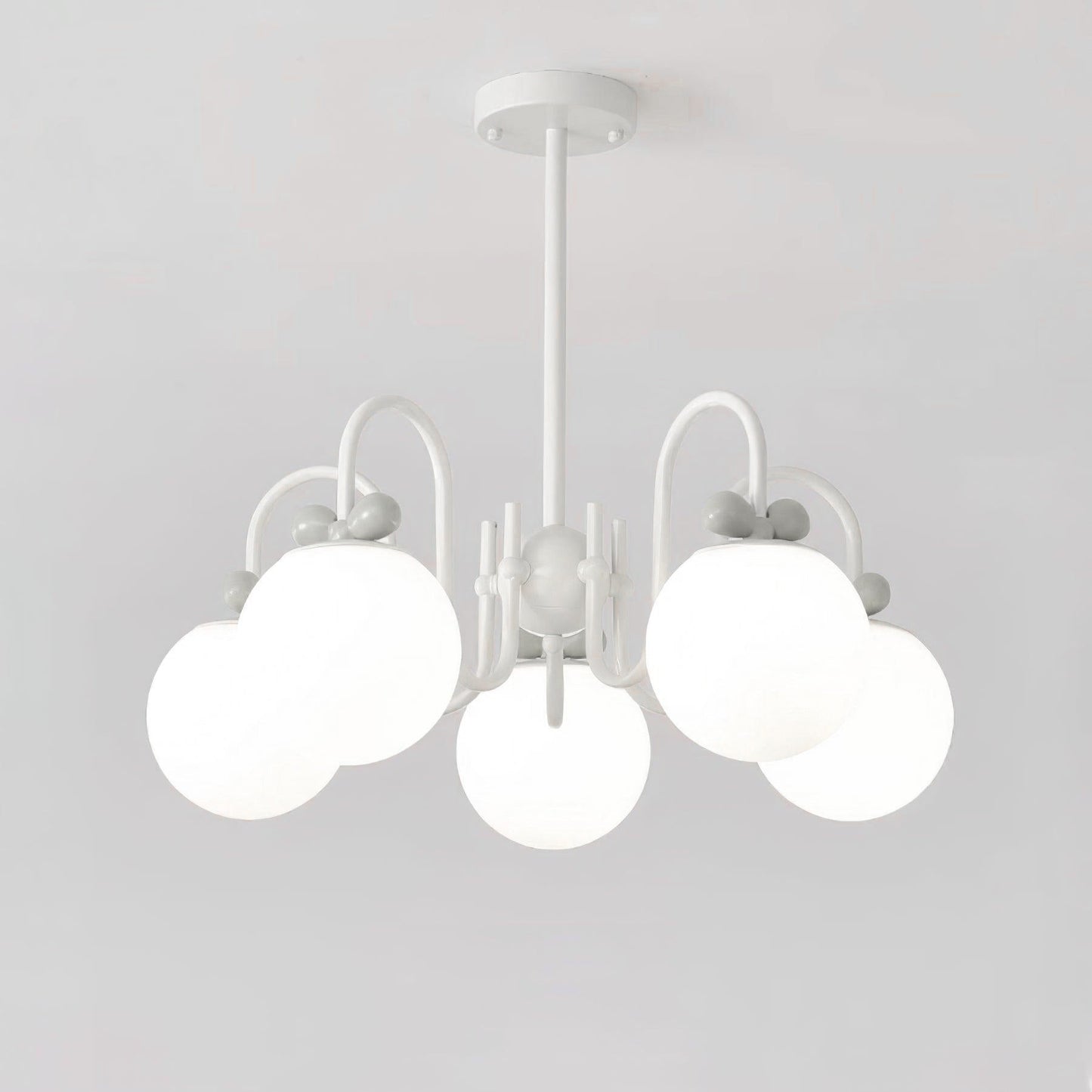 Elegant Cream Cherry Chandelier with Adjustable Brightness & Crystal A