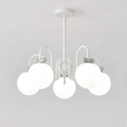 Elegant Cream Cherry Chandelier with Adjustable Brightness & Crystal A