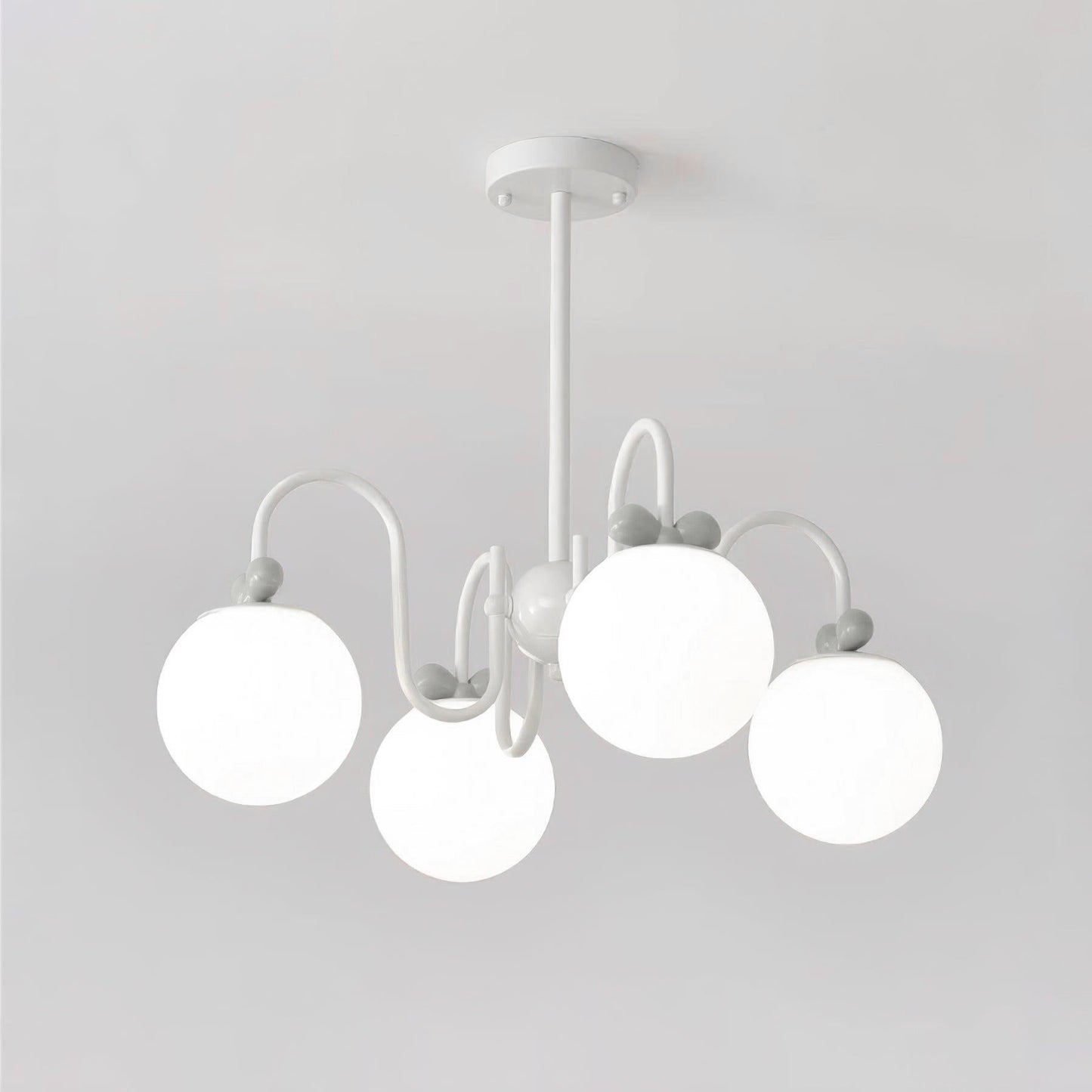 Elegant Cream Cherry Chandelier with Adjustable Brightness & Crystal A