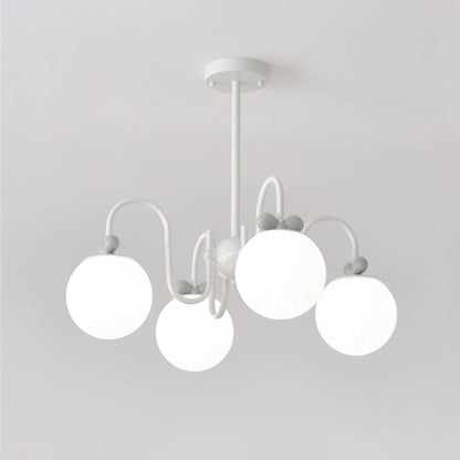 Elegant Cream Cherry Chandelier with Adjustable Brightness & Crystal A