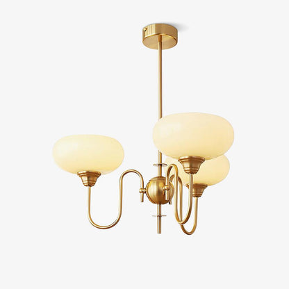 Creamy Persimmon Chandelier - Elegant Design with Adjustable Height &