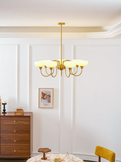 Creamy Persimmon Chandelier - Elegant Design with Adjustable Height &