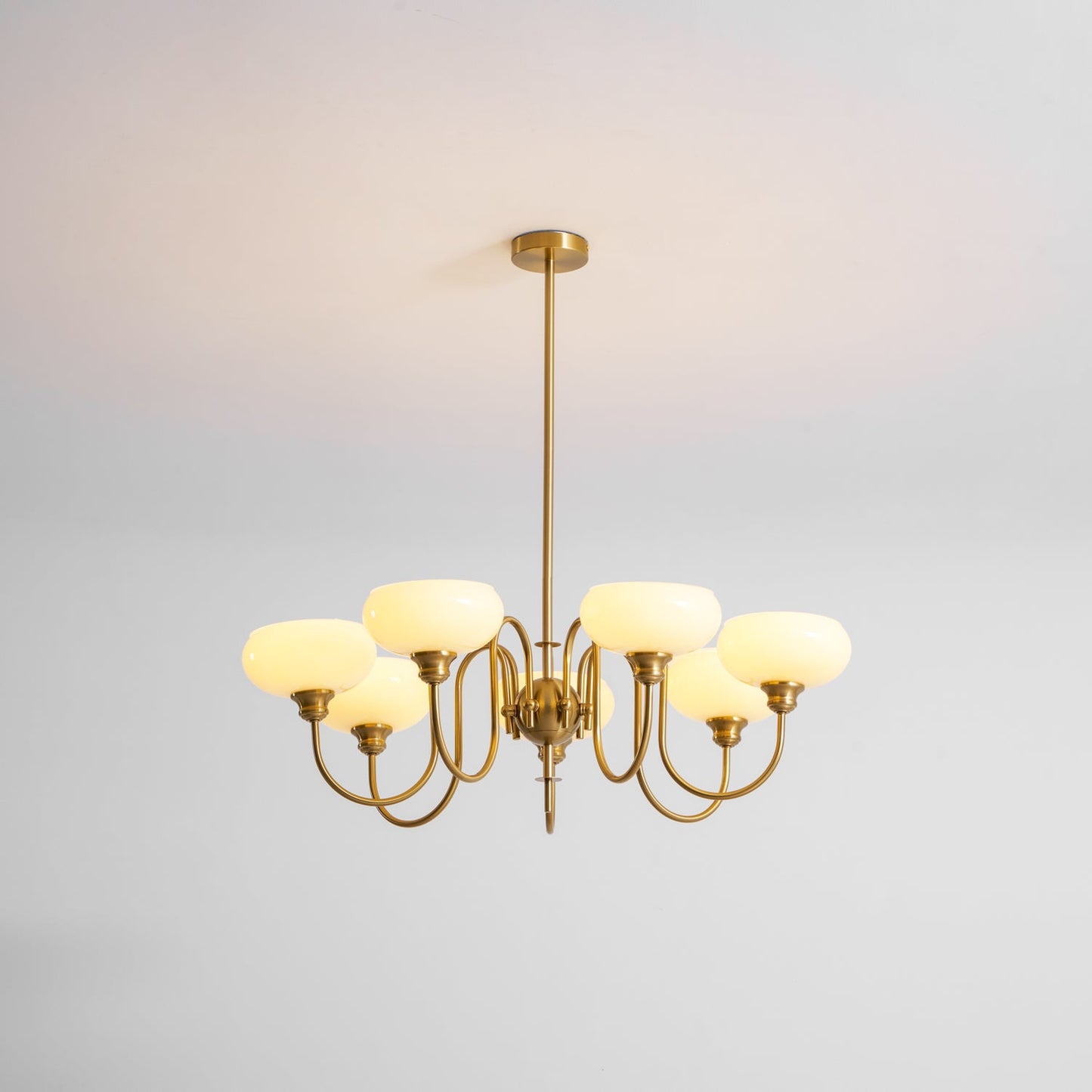 Creamy Persimmon Chandelier - Elegant Design with Adjustable Height &