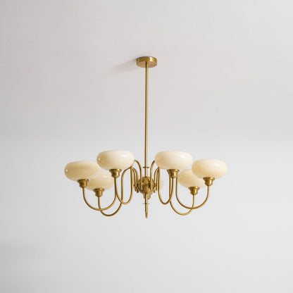 Creamy Persimmon Chandelier - Elegant Design with Adjustable Height &