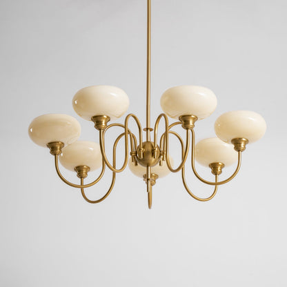 Creamy Persimmon Chandelier - Elegant Design with Adjustable Height &