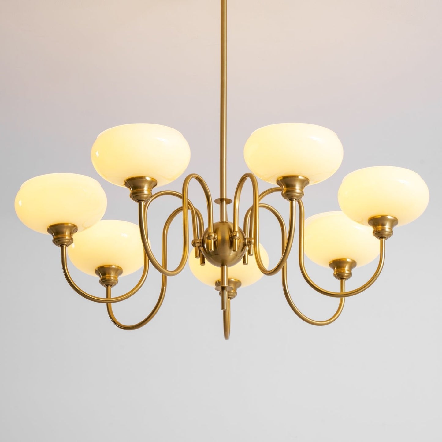 Creamy Persimmon Chandelier - Elegant Design with Adjustable Height &