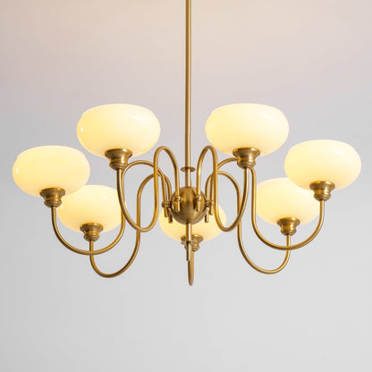 Creamy Persimmon Chandelier - Elegant Design with Adjustable Height &