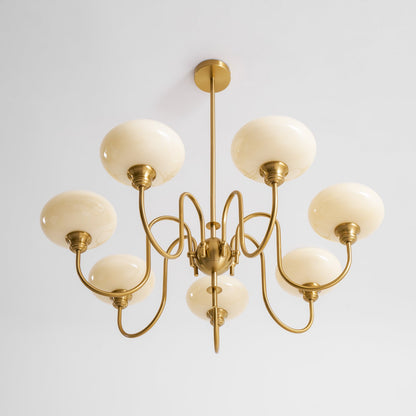 Creamy Persimmon Chandelier - Elegant Design with Adjustable Height &
