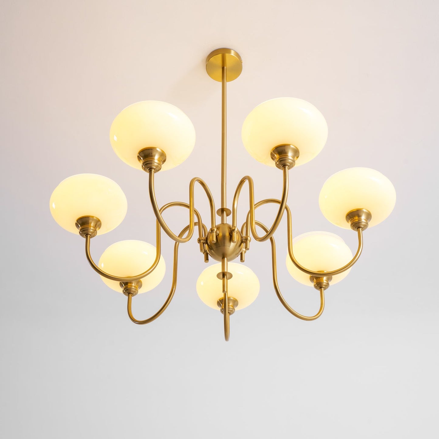 Creamy Persimmon Chandelier - Elegant Design with Adjustable Height &