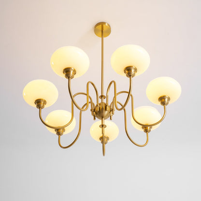 Creamy Persimmon Chandelier - Elegant Design with Adjustable Height &