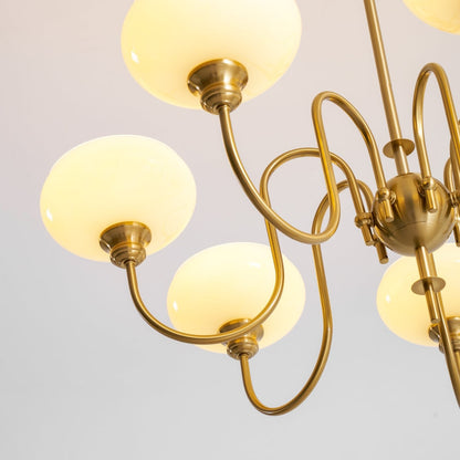 Creamy Persimmon Chandelier - Elegant Design with Adjustable Height &