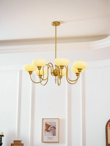 Creamy Persimmon Chandelier - Elegant Design with Adjustable Height &