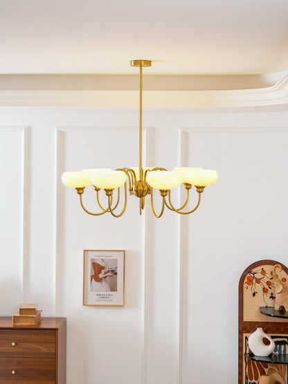 Creamy Persimmon Chandelier - Elegant Design with Adjustable Height &