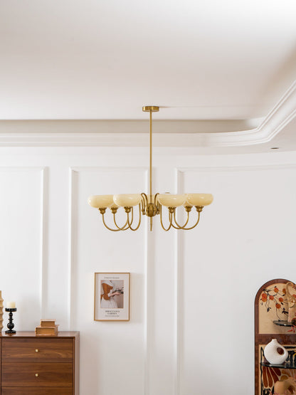 Creamy Persimmon Chandelier - Elegant Design with Adjustable Height &