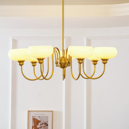 Creamy Persimmon Chandelier - Elegant Design with Adjustable Height &