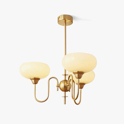 Creamy Persimmon Chandelier - Elegant Design with Adjustable Height &