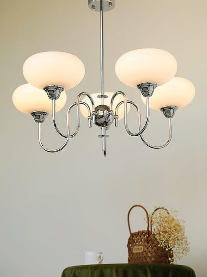 Creamy Persimmon Chandelier - Elegant Design with Adjustable Height &
