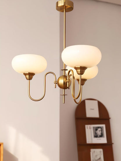 Creamy Persimmon Chandelier - Elegant Design with Adjustable Height &