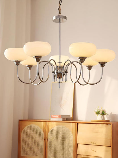 Creamy Persimmon Chandelier - Elegant Design with Adjustable Height &