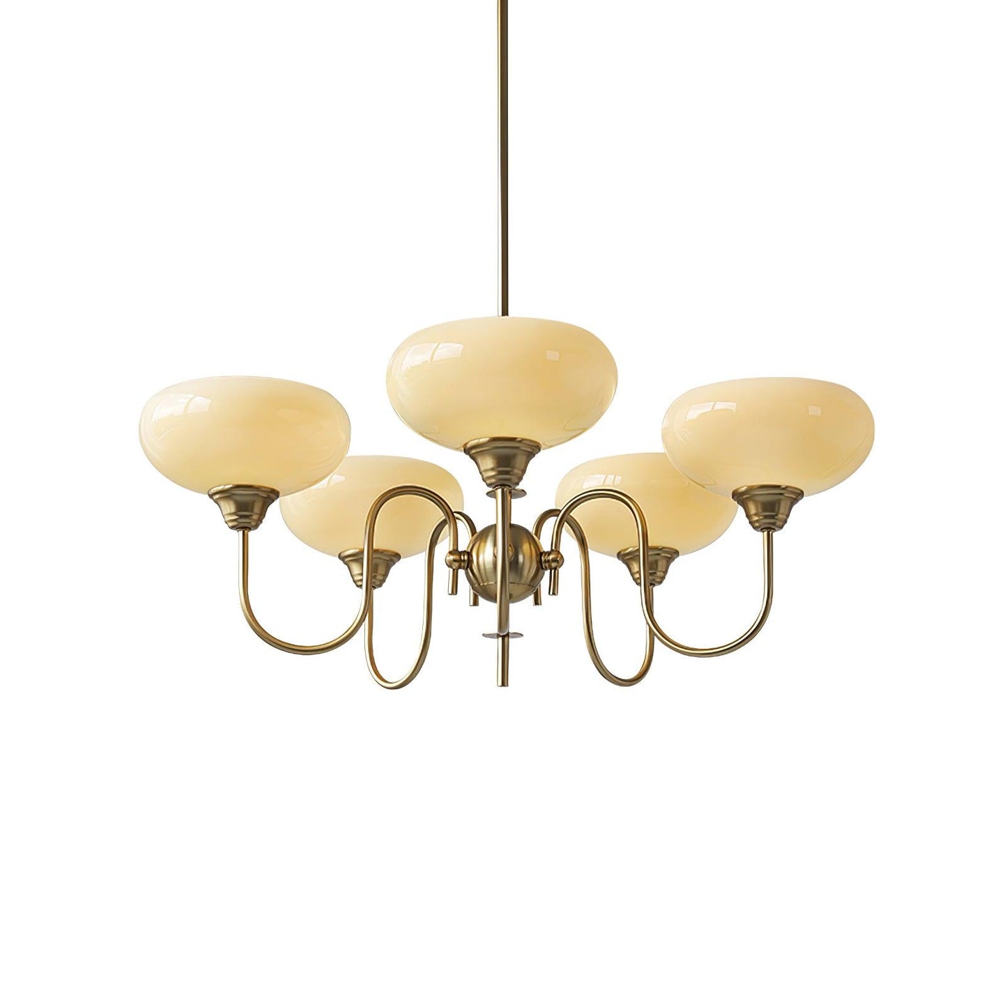 Creamy Persimmon Chandelier - Elegant Design with Adjustable Height &