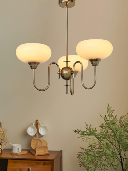 Creamy Persimmon Chandelier - Elegant Design with Adjustable Height &
