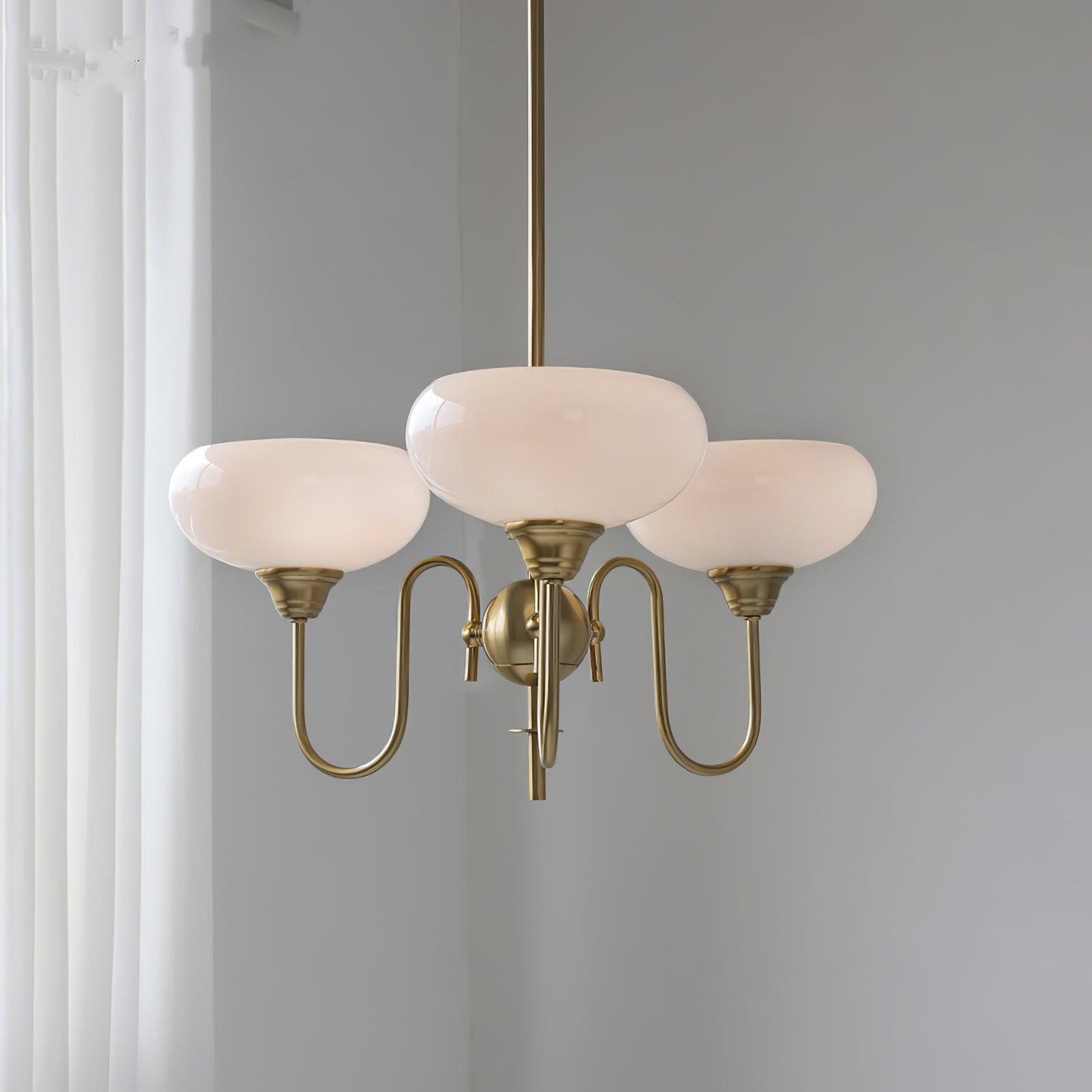 Creamy Persimmon Chandelier - Elegant Design with Adjustable Height &