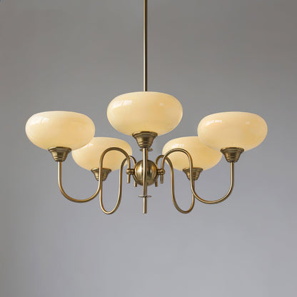 Creamy Persimmon Chandelier - Elegant Design with Adjustable Height &