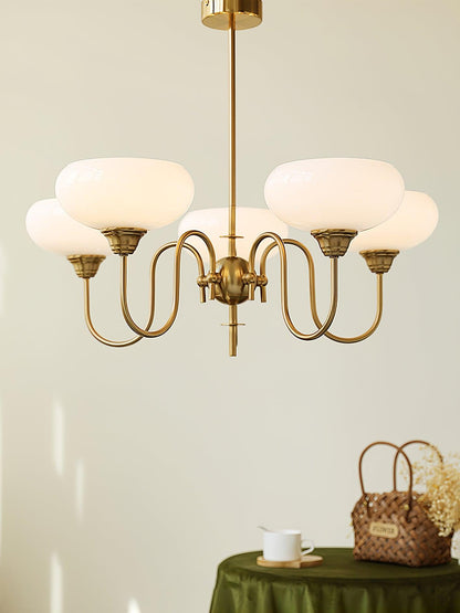 Creamy Persimmon Chandelier - Elegant Design with Adjustable Height &