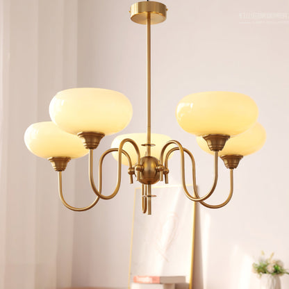 Creamy Persimmon Chandelier - Elegant Design with Adjustable Height &