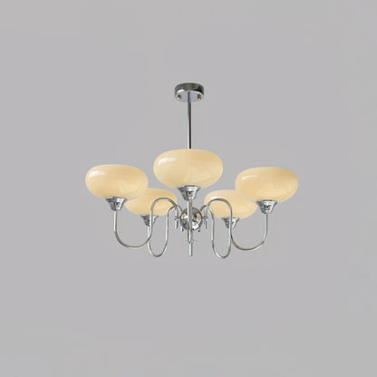 Creamy Persimmon Chandelier - Elegant Design with Adjustable Height &
