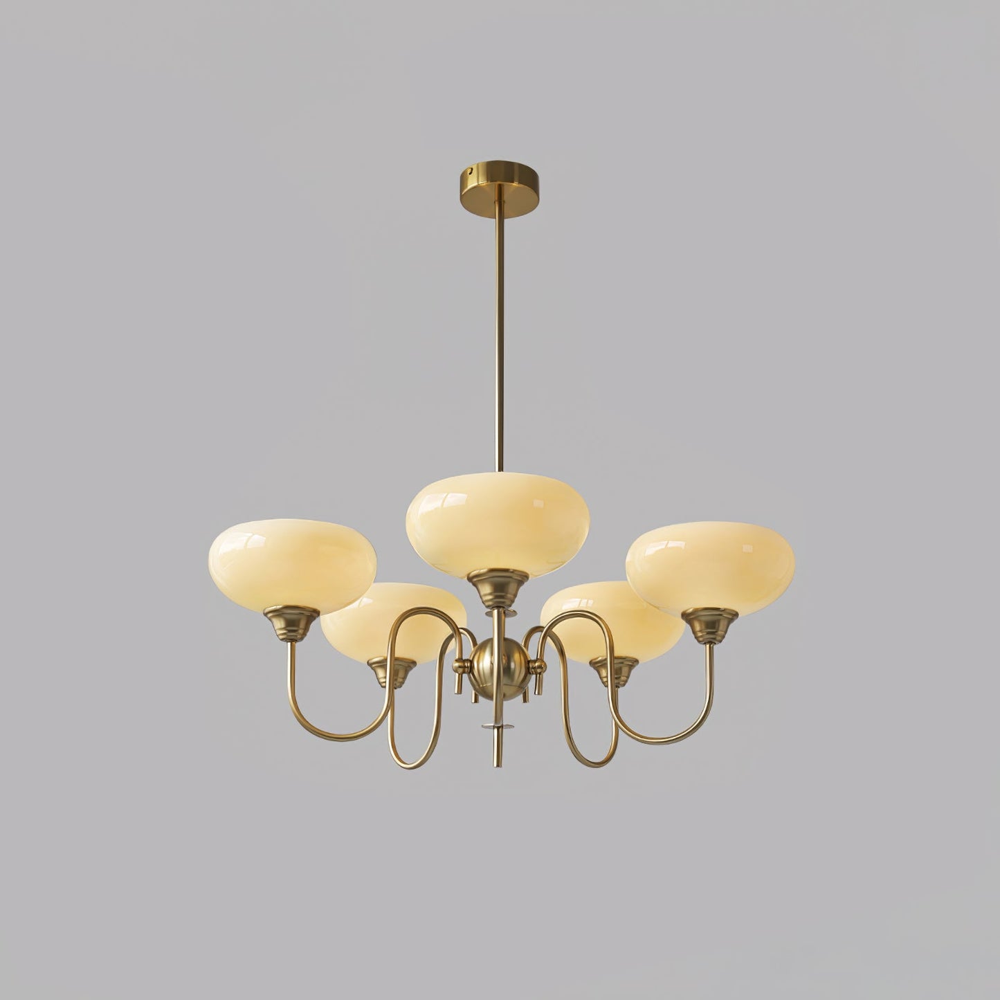 Creamy Persimmon Chandelier - Elegant Design with Adjustable Height &