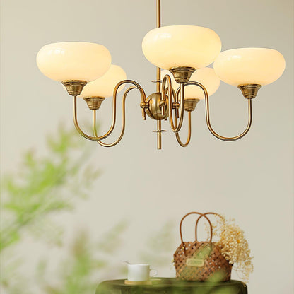 Creamy Persimmon Chandelier - Elegant Design with Adjustable Height &