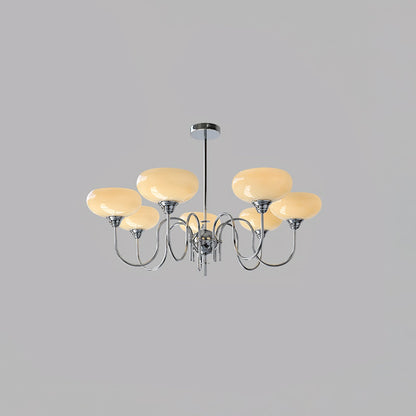 Creamy Persimmon Chandelier - Elegant Design with Adjustable Height &