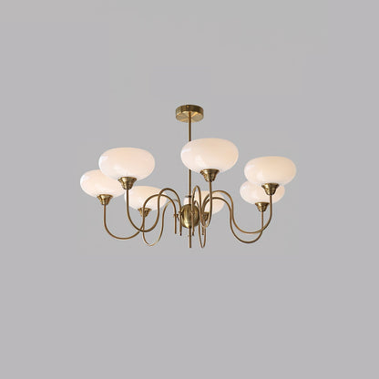 Creamy Persimmon Chandelier - Elegant Design with Adjustable Height &