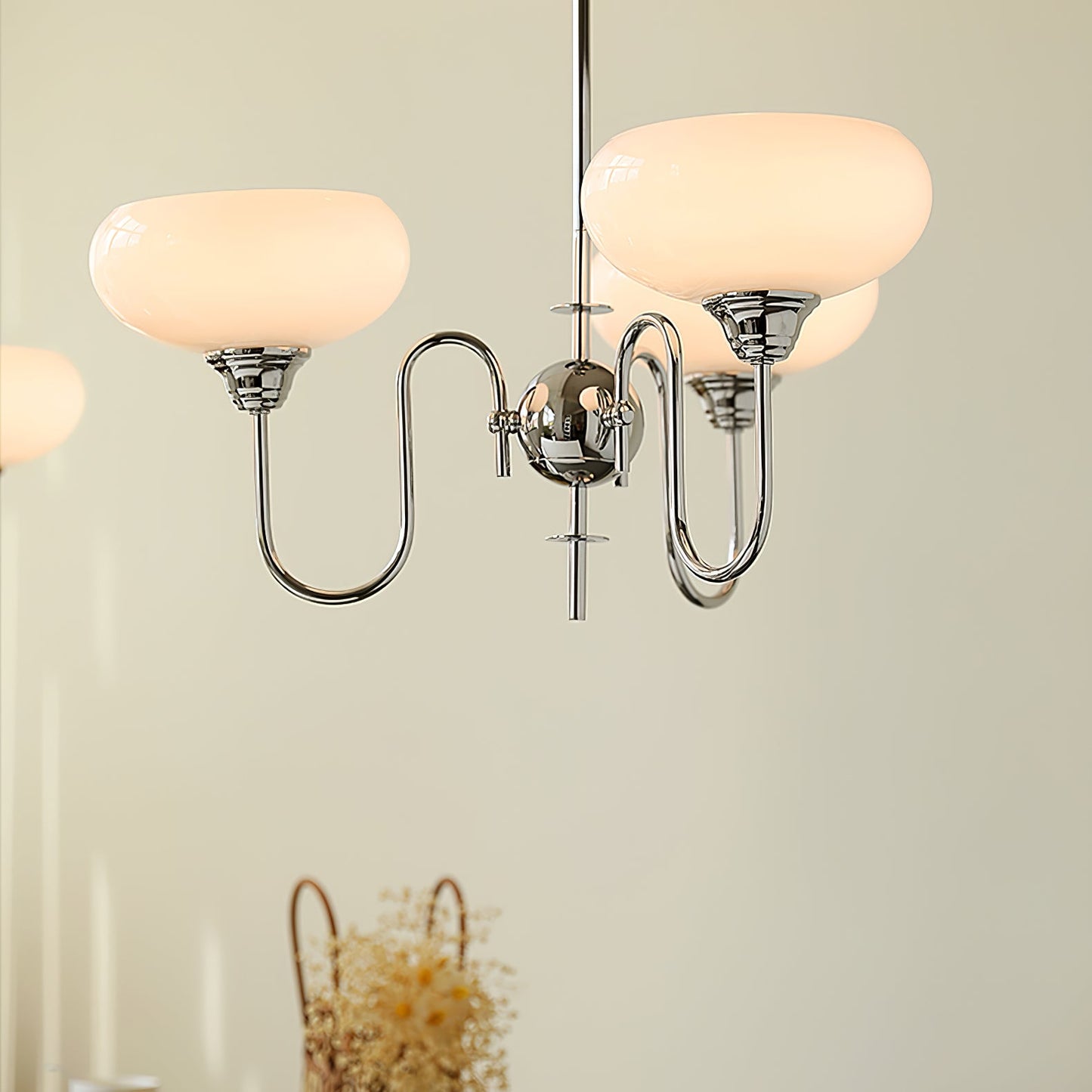 Creamy Persimmon Chandelier - Elegant Design with Adjustable Height &