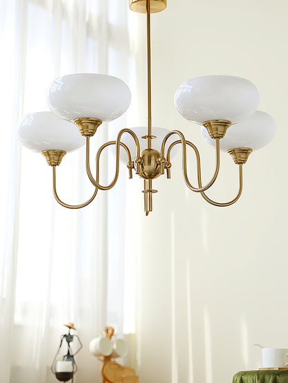 Creamy Persimmon Chandelier - Elegant Design with Adjustable Height &