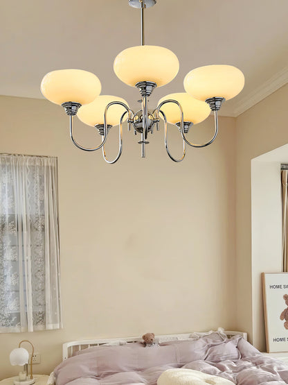 Creamy Persimmon Chandelier - Elegant Design with Adjustable Height &