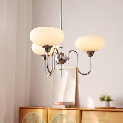 Creamy Persimmon Chandelier - Elegant Design with Adjustable Height &