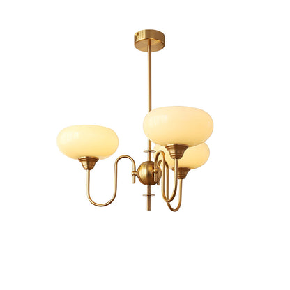Creamy Persimmon Chandelier - Elegant Design with Adjustable Height &