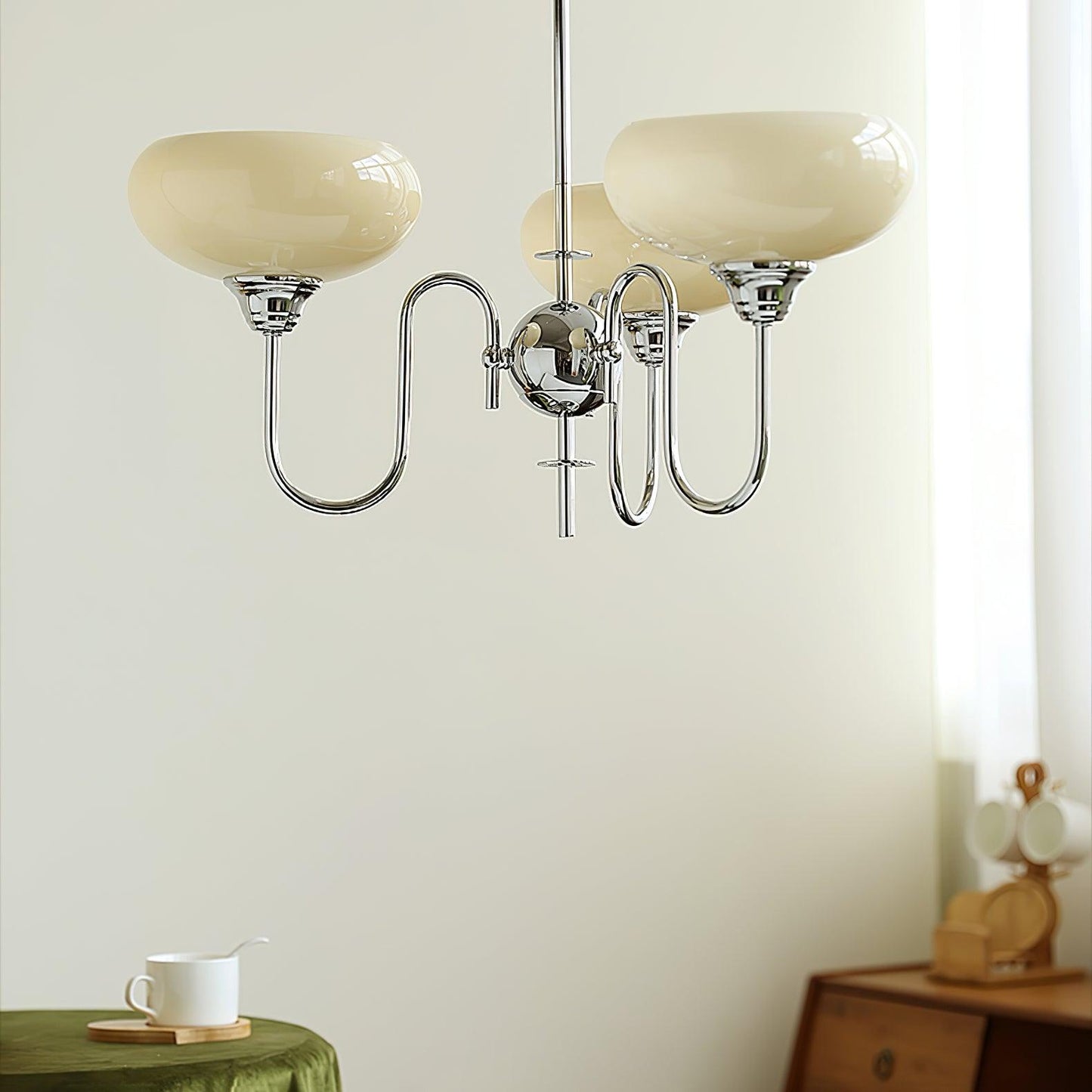 Creamy Persimmon Chandelier - Elegant Design with Adjustable Height &