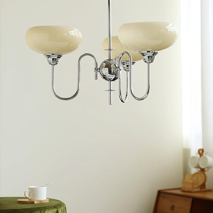 Creamy Persimmon Chandelier - Elegant Design with Adjustable Height &
